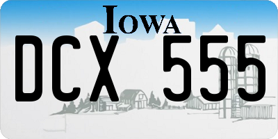 IA license plate DCX555