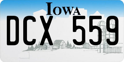 IA license plate DCX559