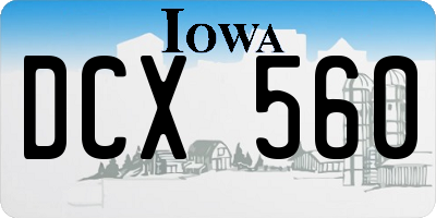 IA license plate DCX560
