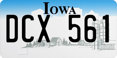 IA license plate DCX561
