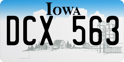IA license plate DCX563