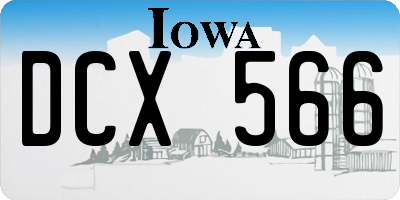 IA license plate DCX566