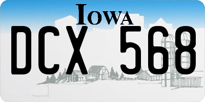 IA license plate DCX568