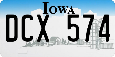 IA license plate DCX574