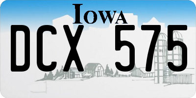 IA license plate DCX575