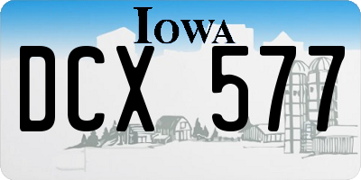 IA license plate DCX577