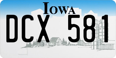 IA license plate DCX581