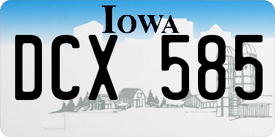 IA license plate DCX585