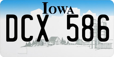 IA license plate DCX586