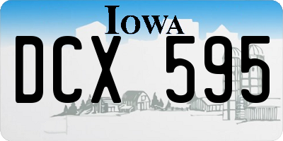 IA license plate DCX595