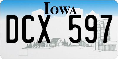 IA license plate DCX597