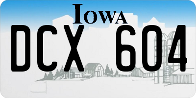 IA license plate DCX604