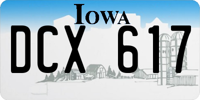 IA license plate DCX617