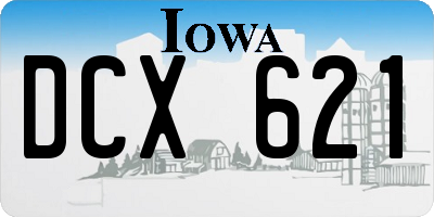 IA license plate DCX621