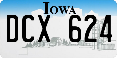 IA license plate DCX624