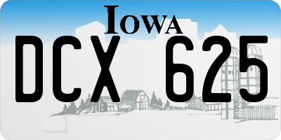 IA license plate DCX625