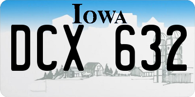 IA license plate DCX632