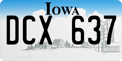 IA license plate DCX637