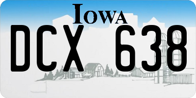 IA license plate DCX638