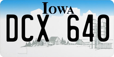 IA license plate DCX640