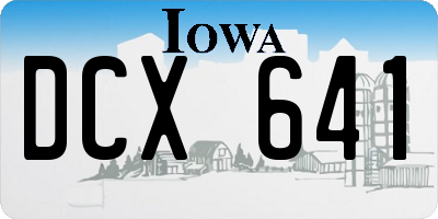 IA license plate DCX641
