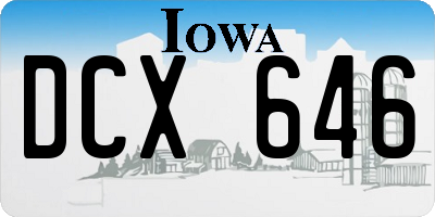 IA license plate DCX646