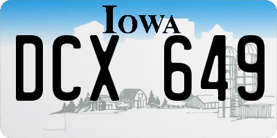 IA license plate DCX649