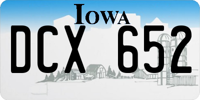 IA license plate DCX652