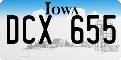 IA license plate DCX655