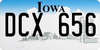 IA license plate DCX656