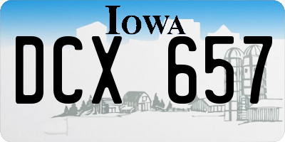 IA license plate DCX657