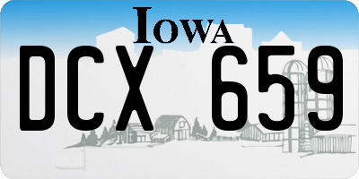 IA license plate DCX659