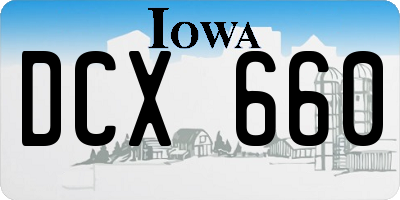 IA license plate DCX660