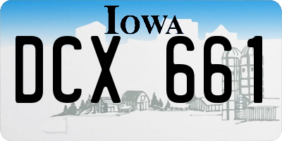 IA license plate DCX661