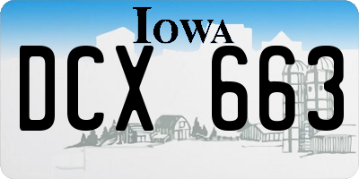 IA license plate DCX663
