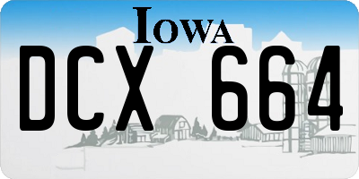IA license plate DCX664
