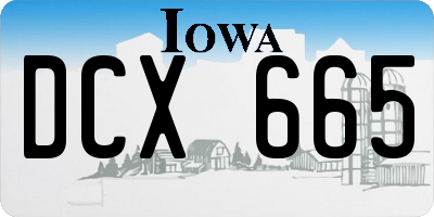 IA license plate DCX665