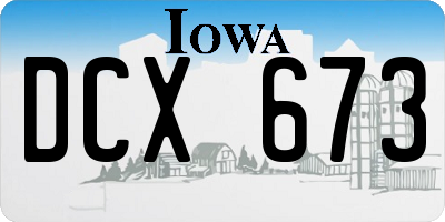 IA license plate DCX673