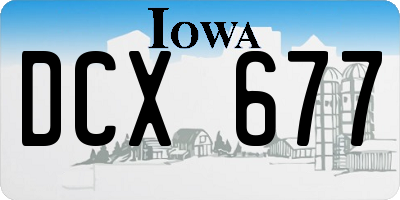 IA license plate DCX677