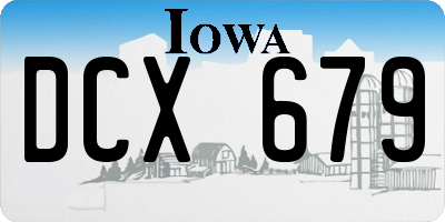 IA license plate DCX679