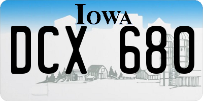 IA license plate DCX680