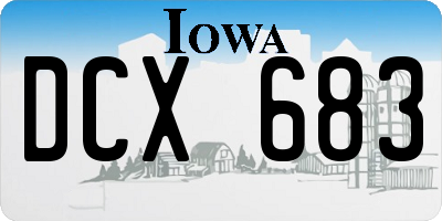 IA license plate DCX683
