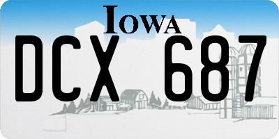 IA license plate DCX687
