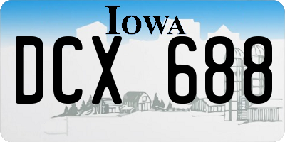 IA license plate DCX688