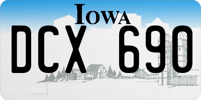IA license plate DCX690