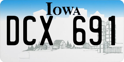 IA license plate DCX691