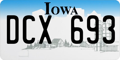 IA license plate DCX693