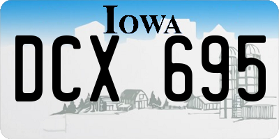 IA license plate DCX695