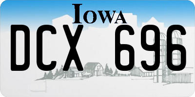 IA license plate DCX696