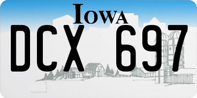 IA license plate DCX697